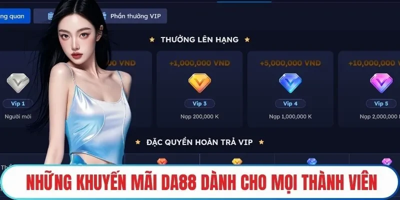 Những khuyến mãi DA88 dành cho mọi thành viên